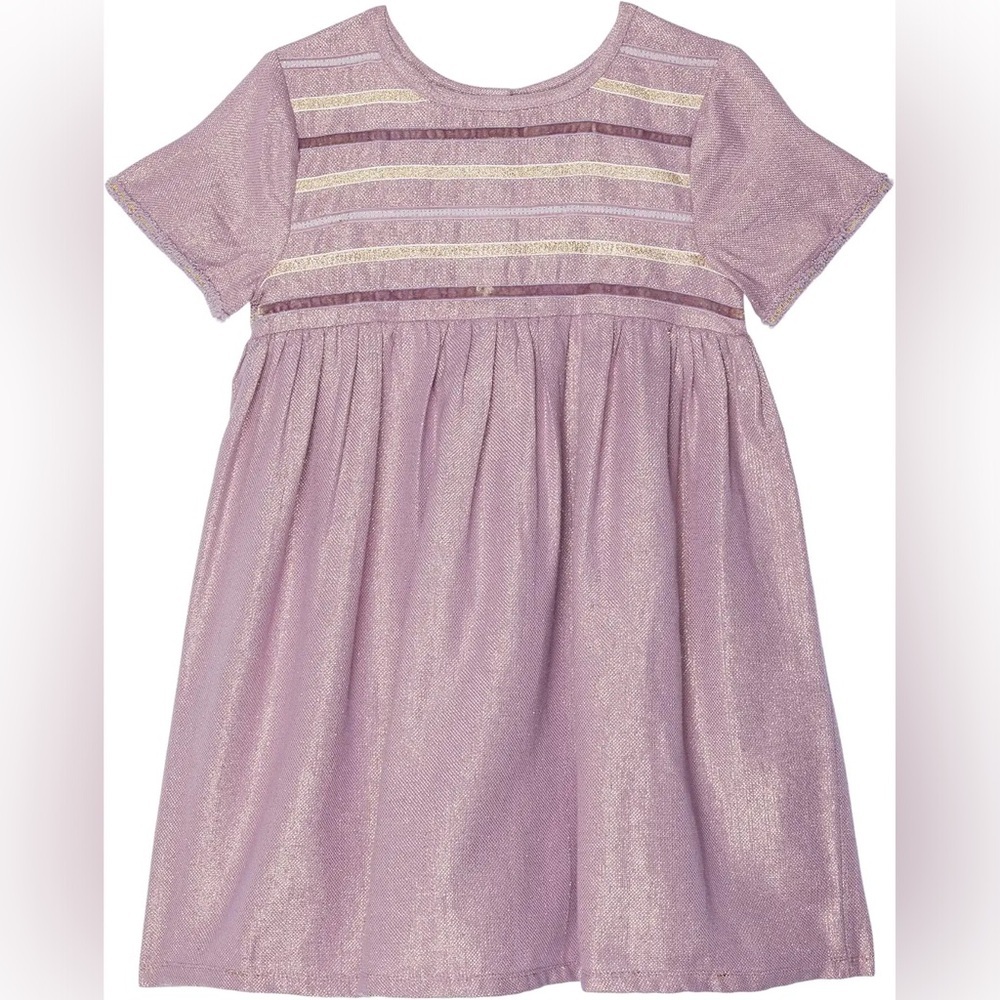NWT Peek Girl’s Size 8 Dress Purple Gold Shimmer
Short Sleeves Metallic Easter